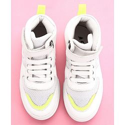 Pine Kids High Ankle Casual Shoes - White Green