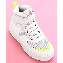 Pine Kids High Ankle Casual Shoes - White Green