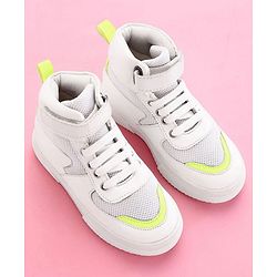 Pine Kids High Ankle Casual Shoes - White Green
