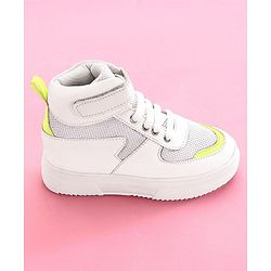 Pine Kids High Ankle Casual Shoes - White Green