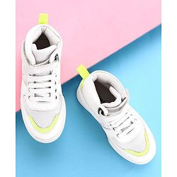 Pine Kids High Ankle Casual Shoes - White Green