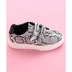 Pine Kids Casual Shoes Animal Print - White Black