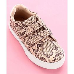 Pine Kids Casual Shoes Animal Print - Maroon Beige