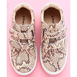 Pine Kids Casual Shoes Animal Print - Maroon Beige