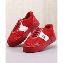 Pine Kids Casual Elasticated Lace Closure Chunky Shoes - Red