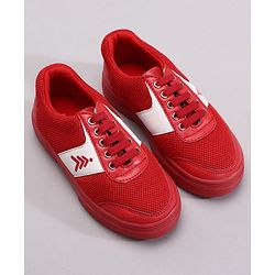 Pine Kids Casual Elasticated Lace Closure Chunky Shoes - Red
