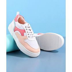 Pine Kids Lace Up Casual Shoes Color Block - White