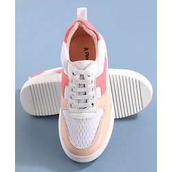 Pine Kids Lace Up Casual Shoes Color Block - White