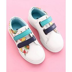 Pine Kids Casual Shoes Floral Print - White