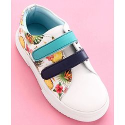 Pine Kids Casual Shoes Floral Print - White