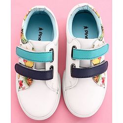 Pine Kids Casual Shoes Floral Print - White