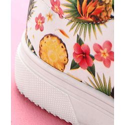 Pine Kids Casual Shoes Floral Print - White