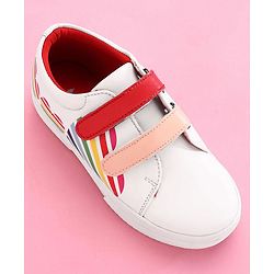 Pine Kids Casual Shoes - White Red