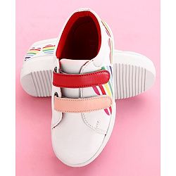 Pine Kids Casual Shoes - White Red