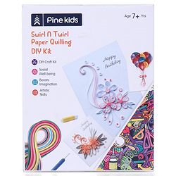 Pine Kids Swirl N Twirl Paper Quilling DIY Kit - Multicolour