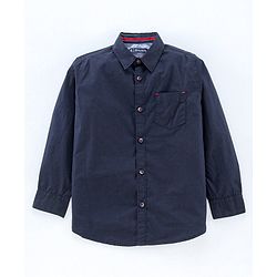 Pine Kids Full Sleeves Solid Stone Washed Shirt - Blue