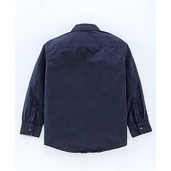 Pine Kids Full Sleeves Solid Stone Washed Shirt - Blue