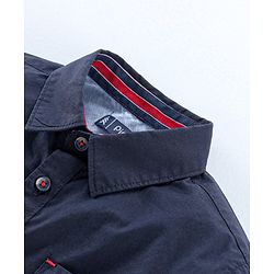 Pine Kids Full Sleeves Solid Stone Washed Shirt - Blue