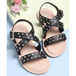 Pine Kids Party Wear Sandals - Black