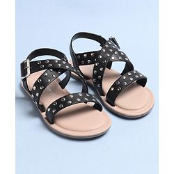 Pine Kids Party Wear Sandals - Black