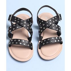 Pine Kids Party Wear Sandals - Black