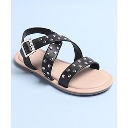 Pine Kids Party Wear Sandals - Black