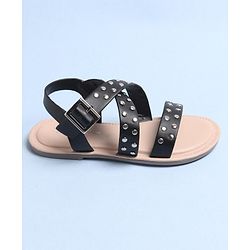 Pine Kids Party Wear Sandals - Black