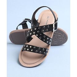 Pine Kids Party Wear Sandals - Black