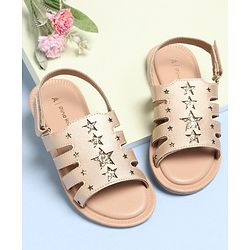 Pine Kids Party Wear Sandals - Golden