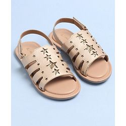Pine Kids Party Wear Sandals - Golden