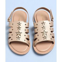 Pine Kids Party Wear Sandals - Golden