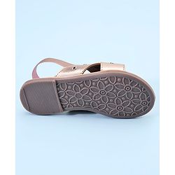 Pine Kids Party Wear Sandals with Elastic Backstrap - Rose Gold