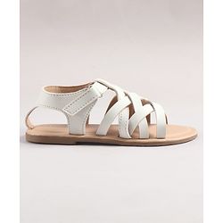 Pine Kids Sandals With Velcro Closure - White