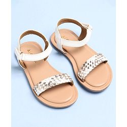 Pine Kids Sandals With Velcro Closure - White