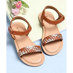 Pine Kids Sandals With Velcro Closure - White