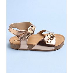Pine Kids Sandals With Buckle Closure - Rose Gold