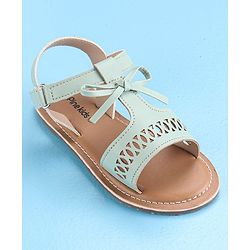 Pine Kids Party Wear Sandals Bow Appliques - Green