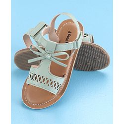 Pine Kids Party Wear Sandals Bow Appliques - Green