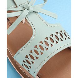 Pine Kids Party Wear Sandals Bow Appliques - Green
