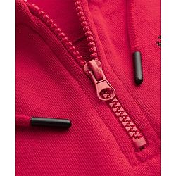 Pine Kids Cotton Knit Full Sleeves Hooded Sweatjacket   with Mountain Embroidery - Red