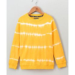 Pine Kids Full Sleeve Biowashed Sweatshirt Tie & Dye - Yellow