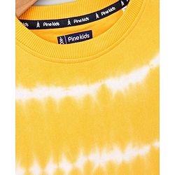 Pine Kids Full Sleeve Biowashed Sweatshirt Tie & Dye - Yellow