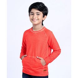 Pine Kids Full Sleeves Bio Wash Sweatshirt - Red