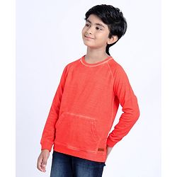 Pine Kids Full Sleeves Bio Wash Sweatshirt - Red