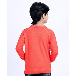 Pine Kids Full Sleeves Bio Wash Sweatshirt - Red