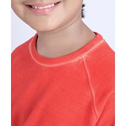 Pine Kids Full Sleeves Bio Wash Sweatshirt - Red