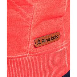Pine Kids Full Sleeves Bio Wash Sweatshirt - Red