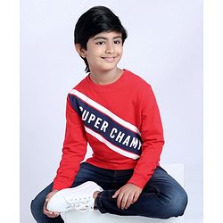 Pine Kids Full Sleeves Sweatshirt Text Print - Multicolour