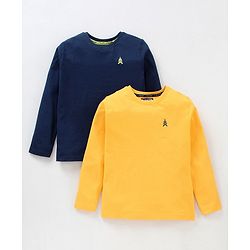 Pine Kids Full Sleeves Biowashed T-shirt Pack of 2 - Multicolour