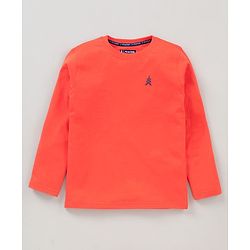 Pine Kids Full Sleeves Biowashed T-shirt Pack of 2 - Green Orange